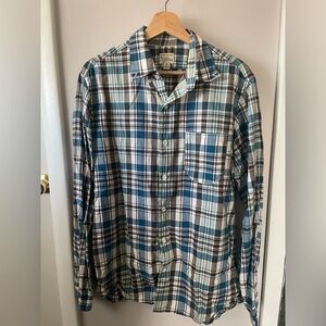 J. Crew Blue Plaid Men's Shirt Size M